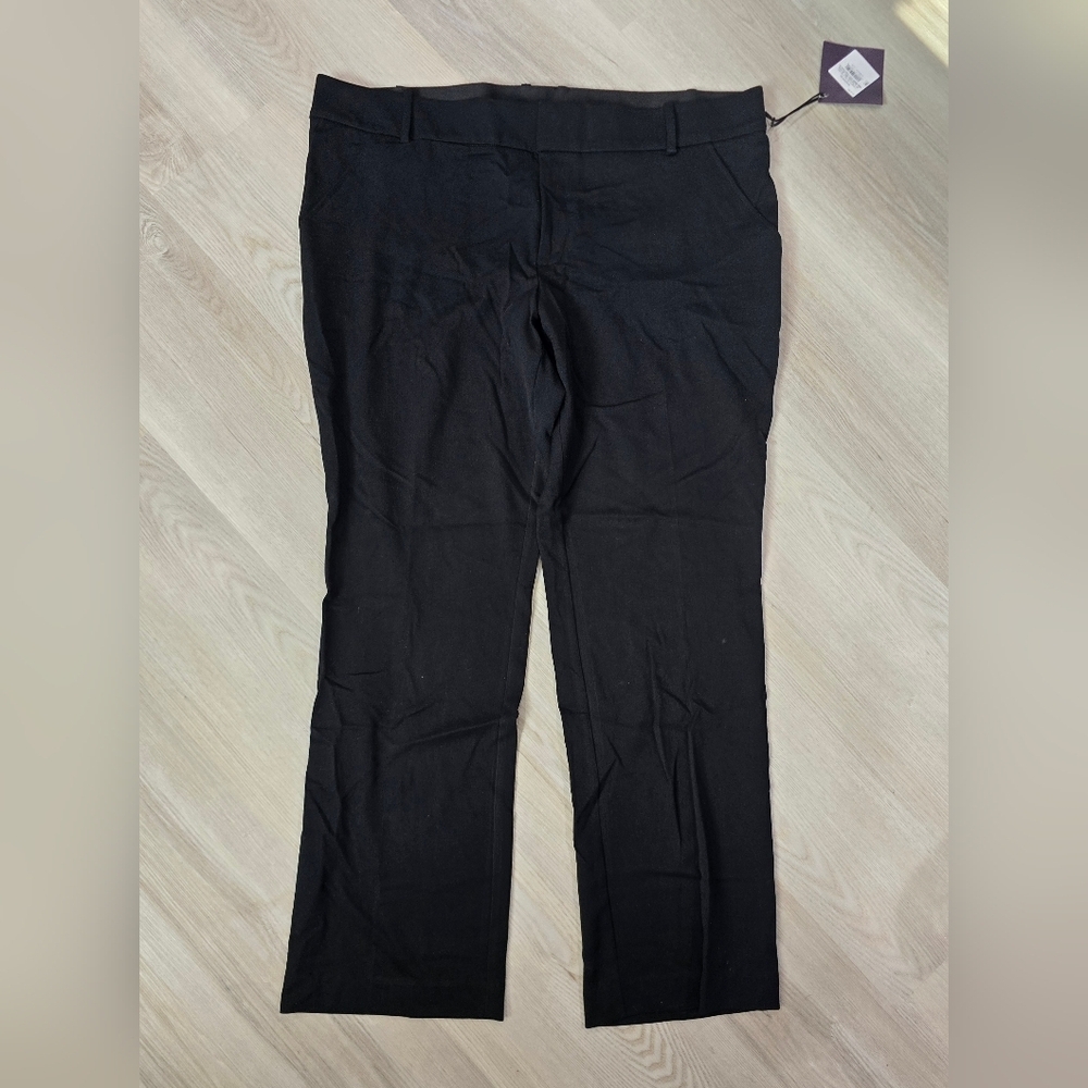 Ava & Viv Black Dress Pants Straight Leg Comfort Waistband Size 18W NWT
